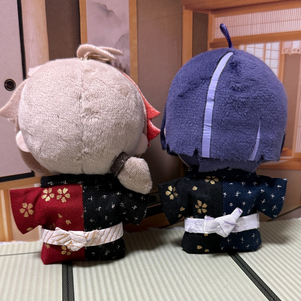 ぬいぐるみ用着物+帯セット、袴【原神 雨中嬉楽ぬいぐるみ 10cmぬい】