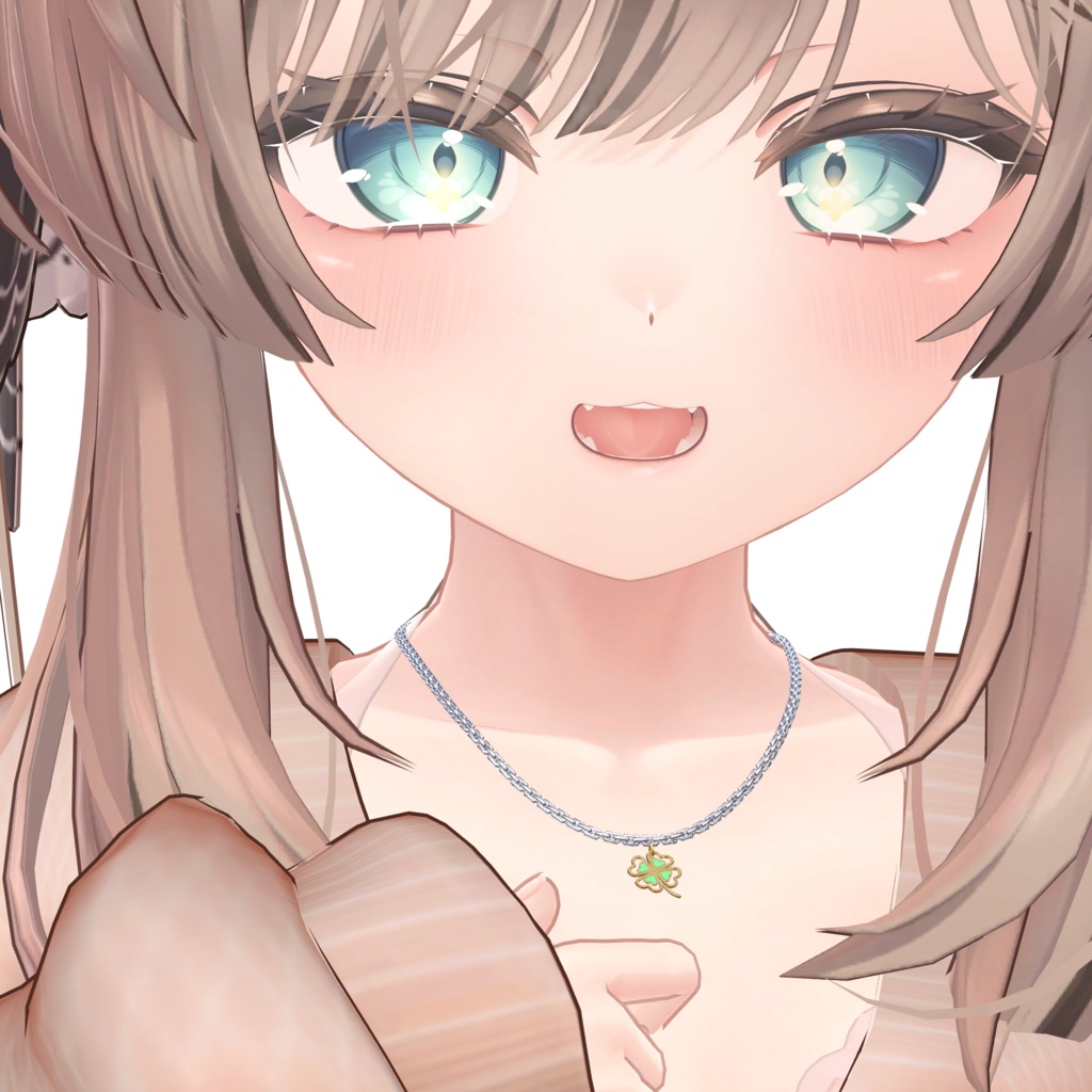 【VRChat】Heart & Clover Chain Necklace