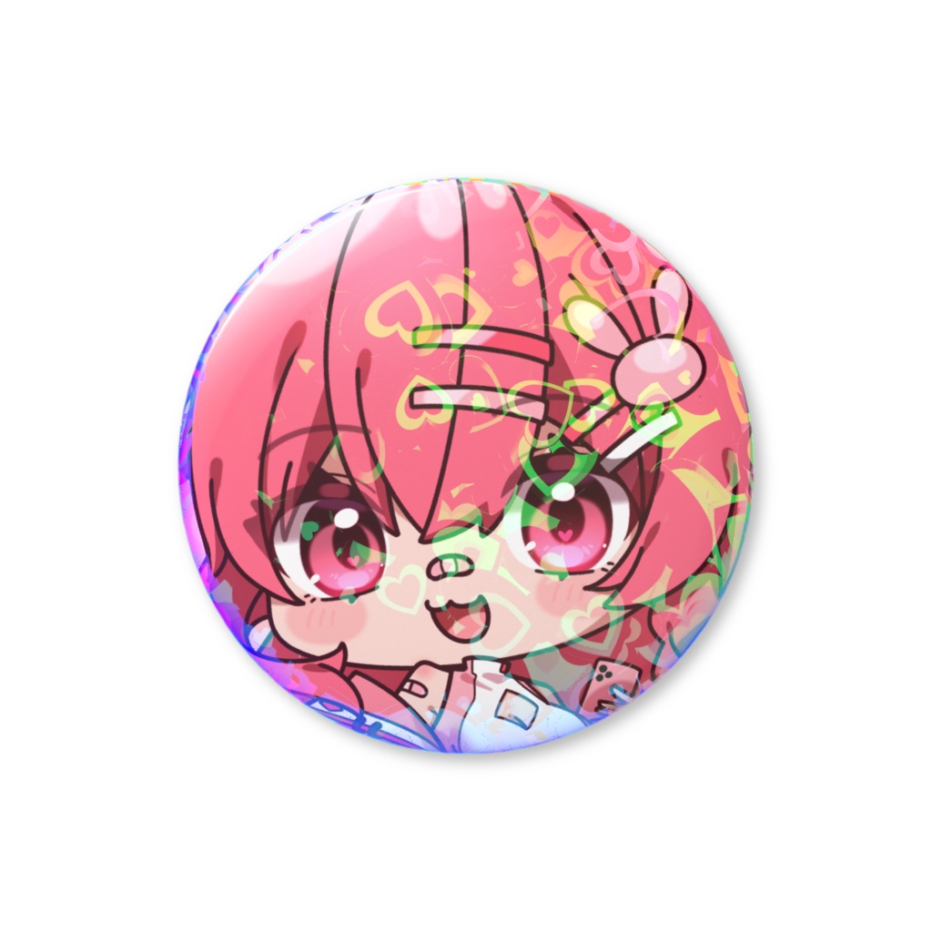 かもとも花5周年 ホログラム缶バッジ2