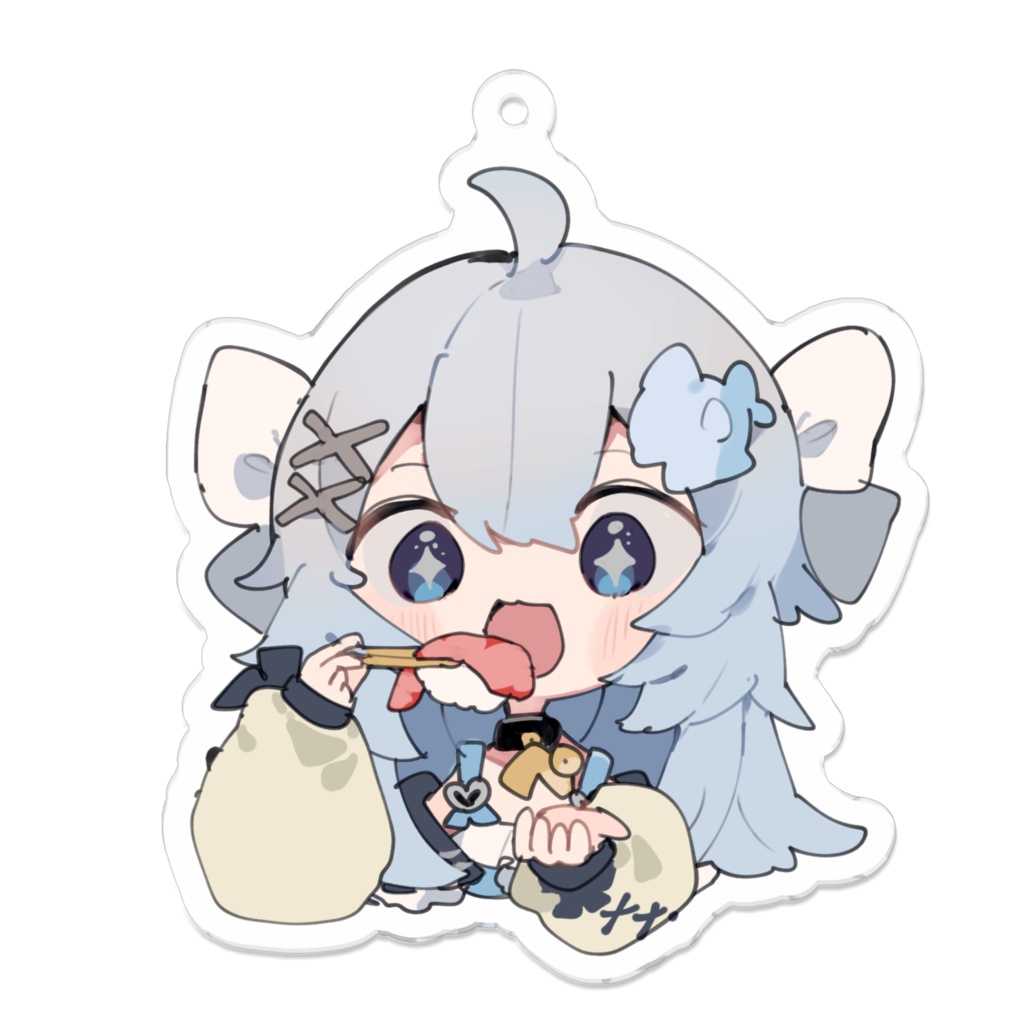 マグロ美味しいな!ベリーちゃんのアクリルキーホルダー