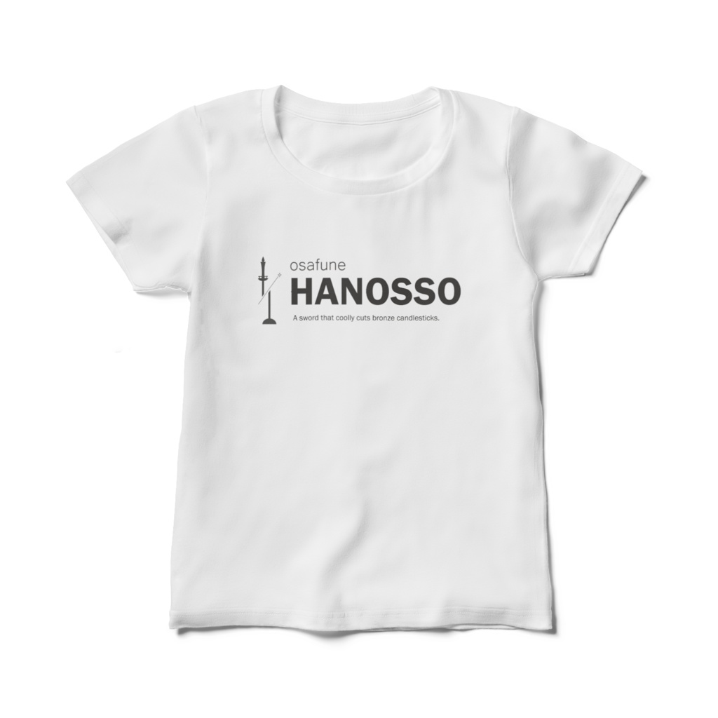 燭台切光忠イメージ HANOSSOロゴTシャツ（レディース半袖白）