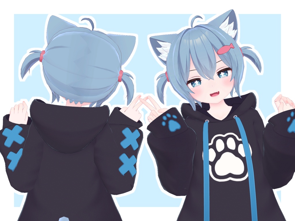 【セール中!】ちびポニテ&ツインテせっと!【ラスクちゃん専用】
