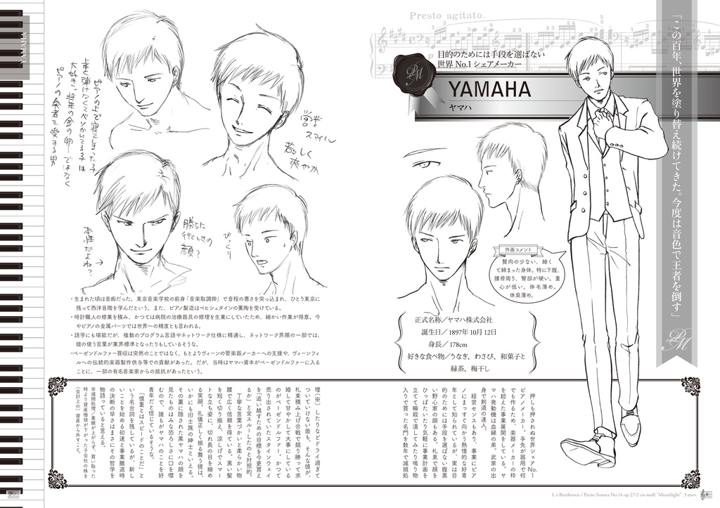 ピアノメーカー擬人化 設定資料集(再版分)