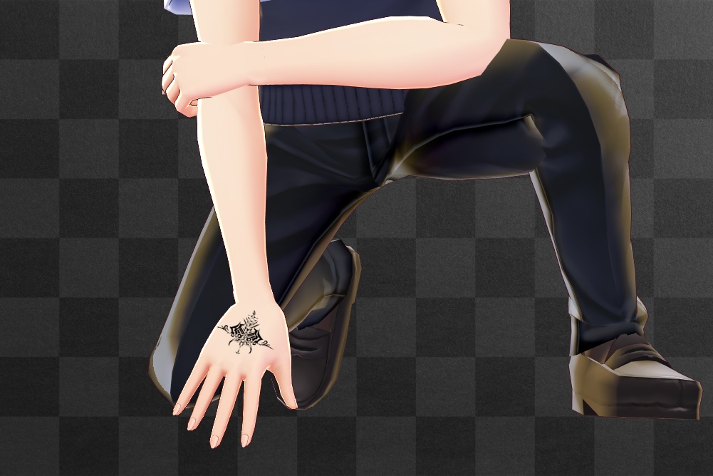 VRoidテクスチャ 中二病的タトゥー 手の甲