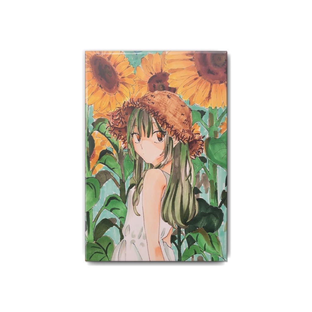 向日葵ちゃん缶バッジ/四角