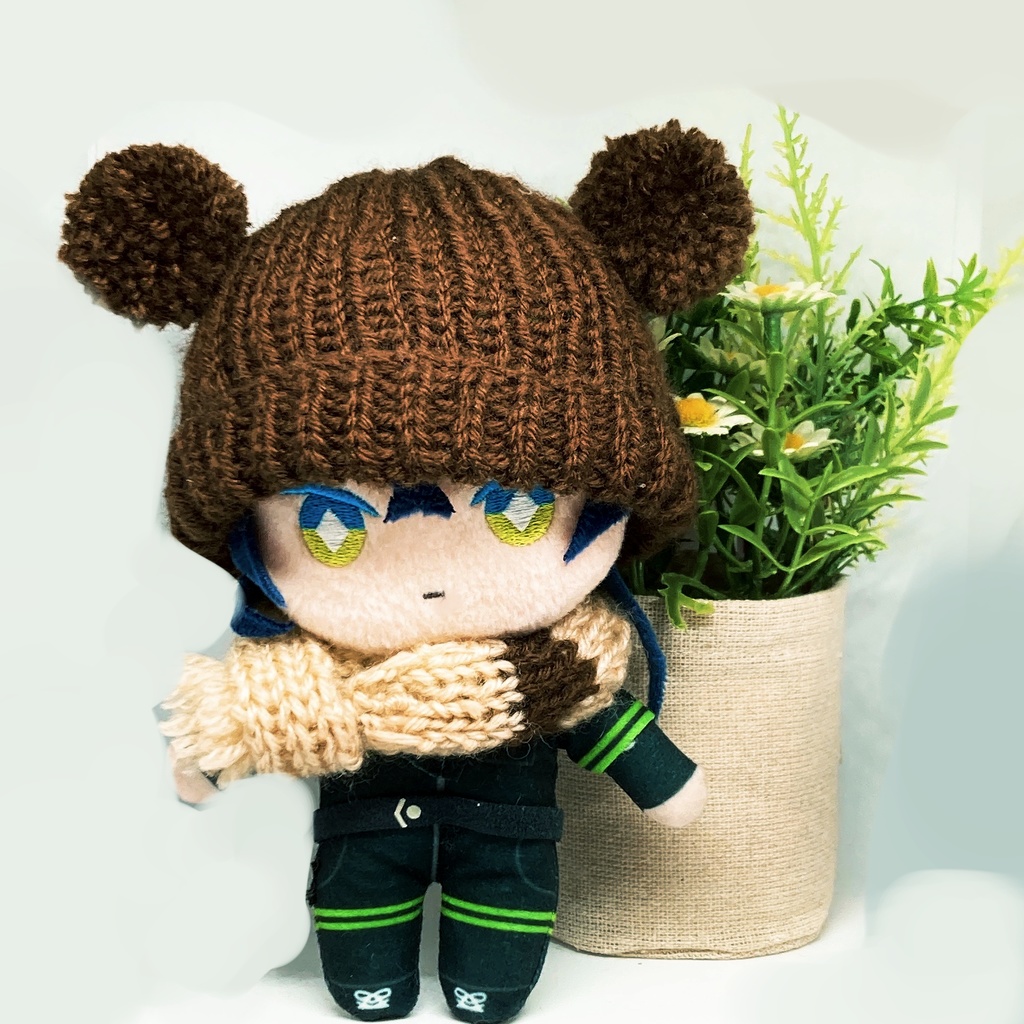 ふたつポンポンニット帽