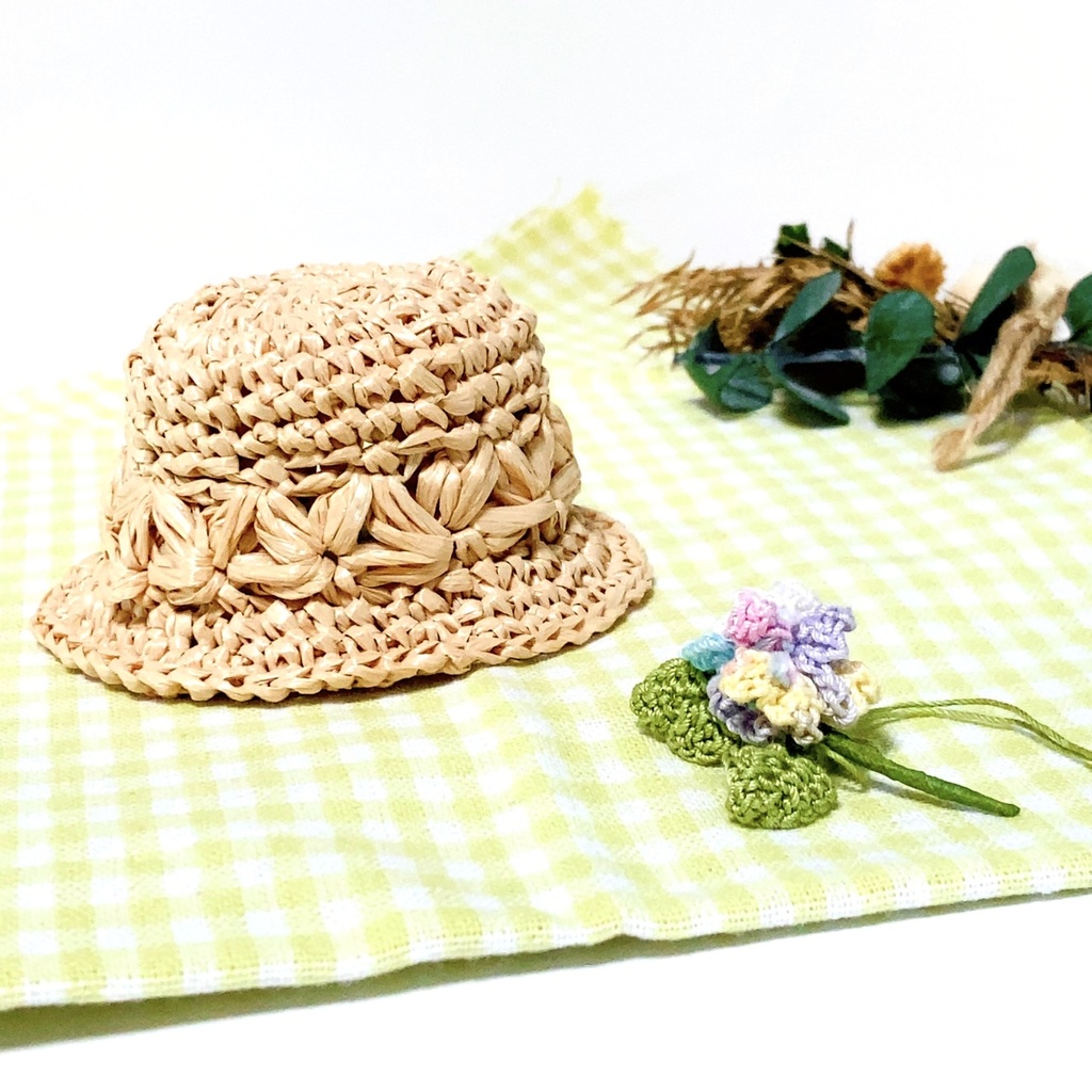 模様編みバケットハット・クロシェハット