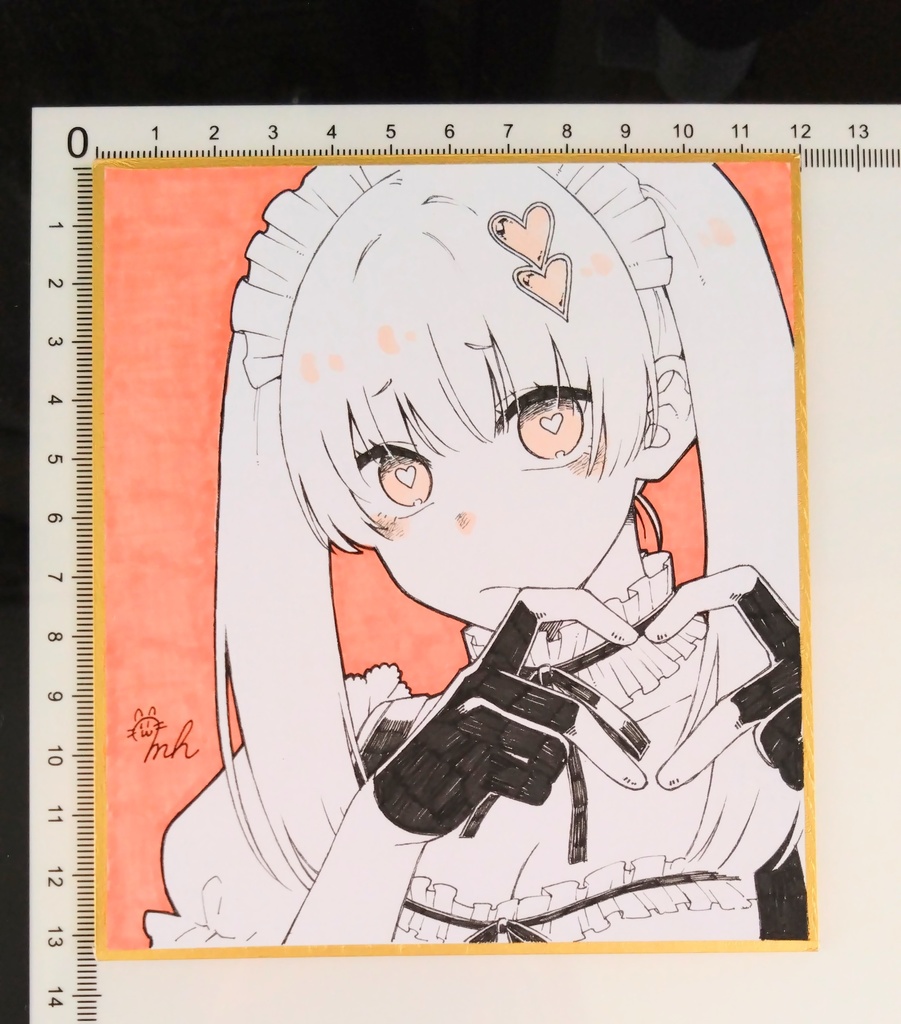 【メイド喫茶emoji】ハートちゃんミニ色紙