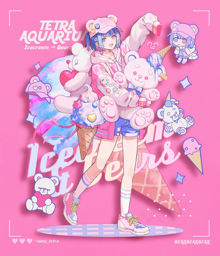 アクリルスタンド「Icecream＆bear」