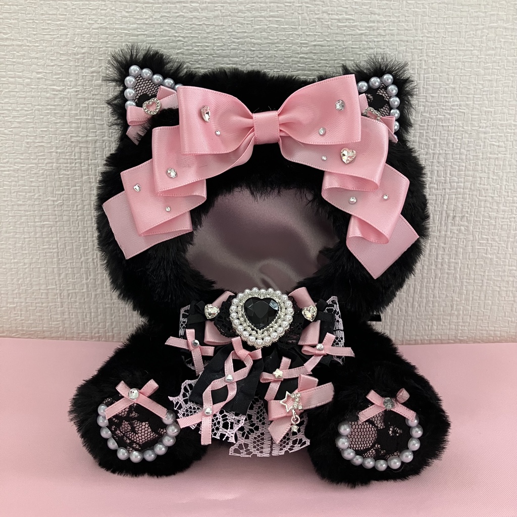 おすわりぬい服 ぬい服 ちびぐるみサイズ 地雷系ねこ