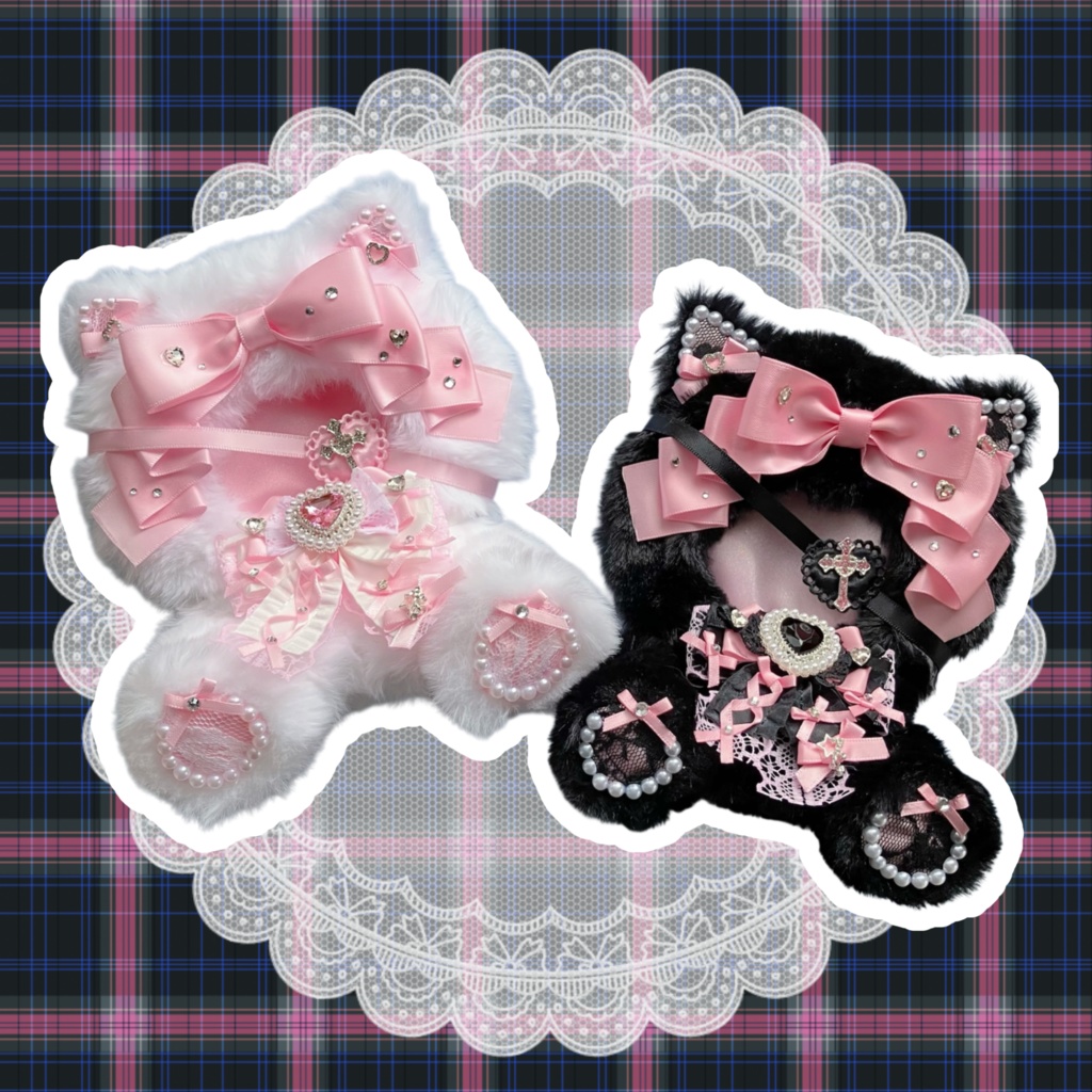 おすわりぬい服　ぬい服　ちびぐるみサイズ　地雷系ねこ