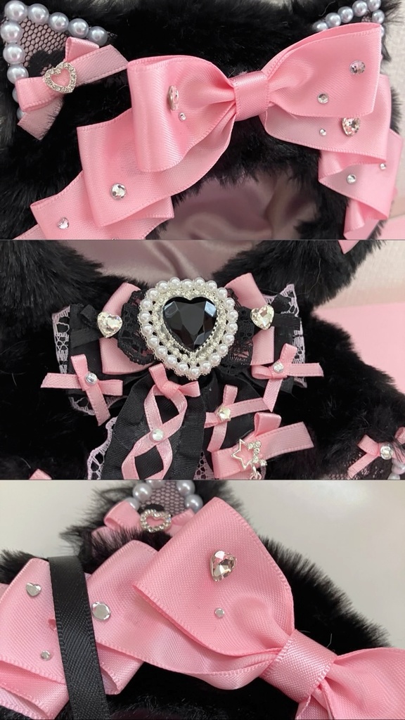 おすわりぬい服 ぬい服 ちびぐるみサイズ 地雷系ねこ