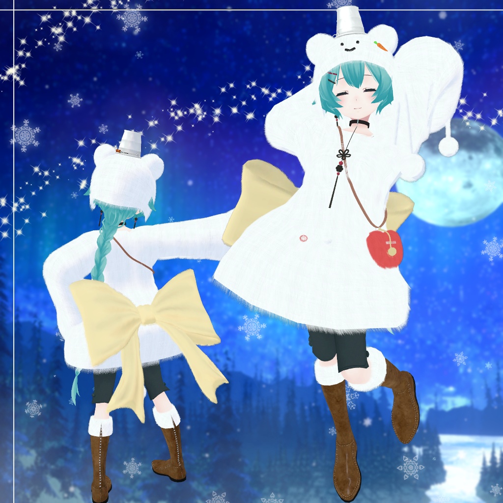 【薄荷】もこもこおでかけ雪だるま⛄