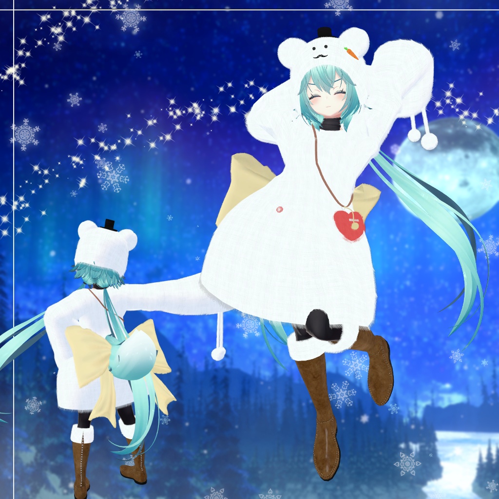 【竜胆】もこもこおでかけ雪だるま⛄