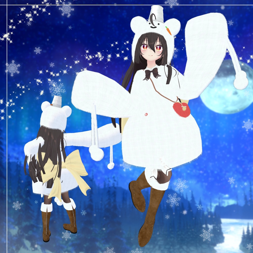 【ここあ】もこもこおでかけ雪だるま⛄