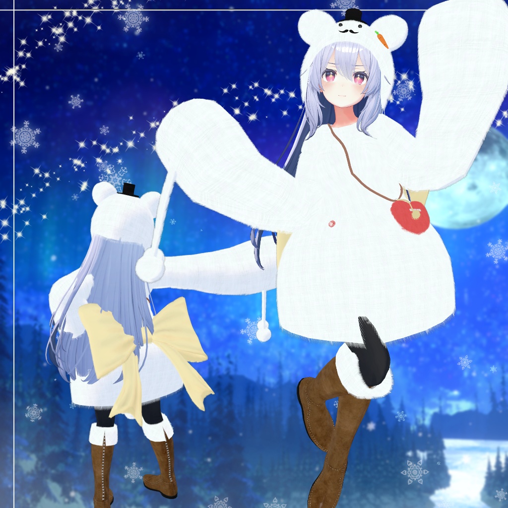 【桔梗】もこもこおでかけ雪だるま⛄