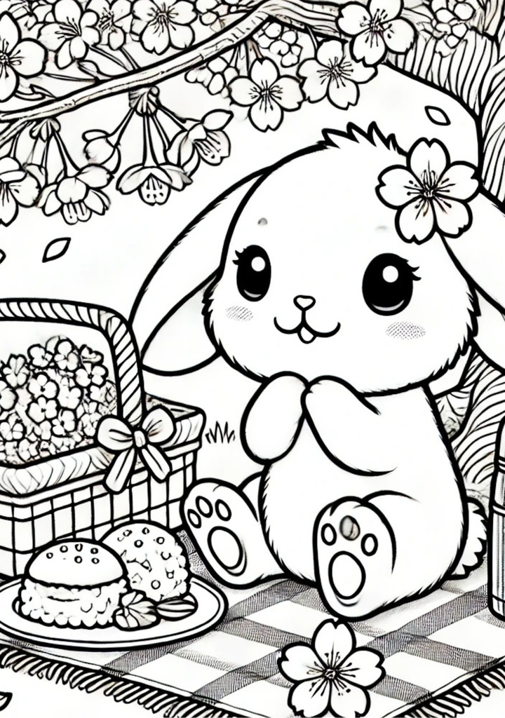 うさぎと巡る癒しの四季ぬりえ Healing Seasonal Coloring Book: Journey with Rabbits