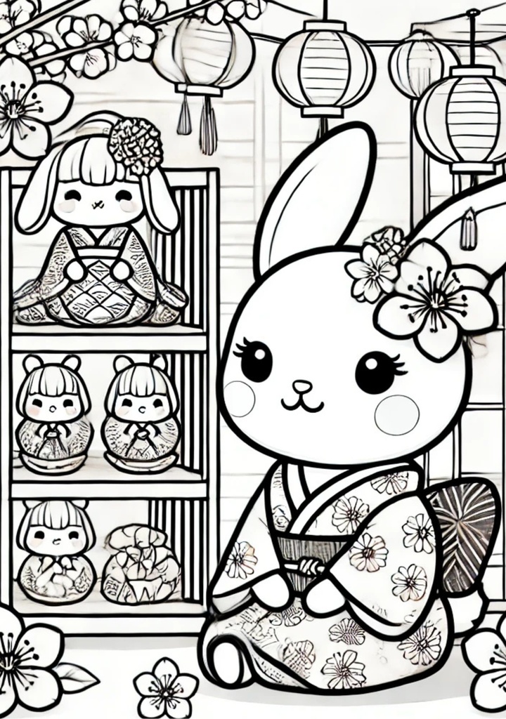 うさぎと巡る癒しの四季ぬりえ Healing Seasonal Coloring Book: Journey with Rabbits