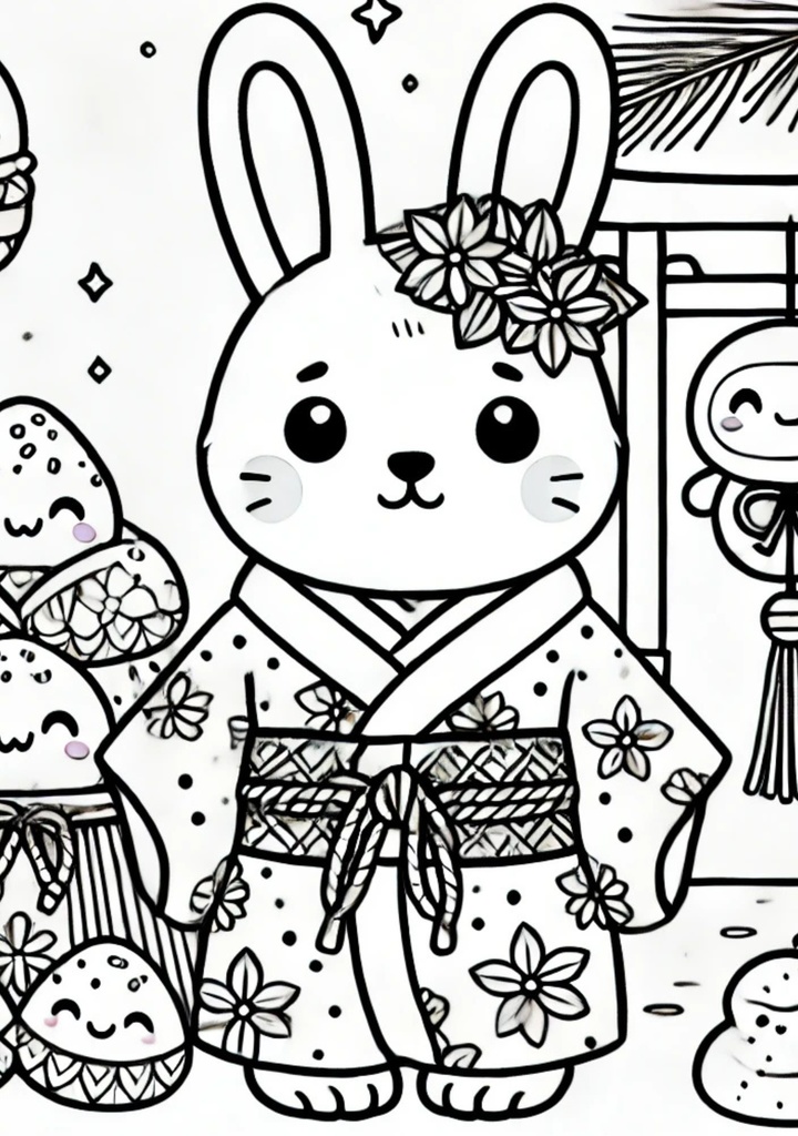 うさぎと巡る癒しの四季ぬりえ Healing Seasonal Coloring Book: Journey with Rabbits