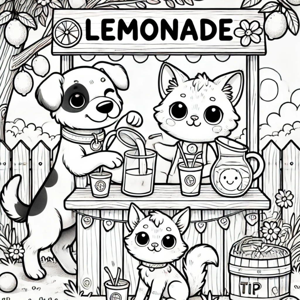 大人の塗り絵 ~猫と犬の夏休み~ Adult Coloring Book: Summer Vacation with Cats and Dogs