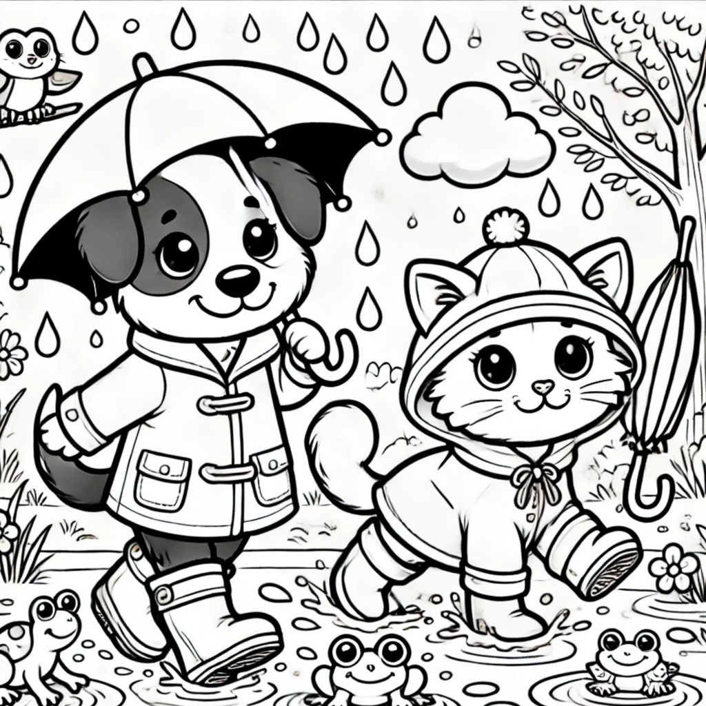 大人の塗り絵 ~猫と犬の夏休み~ Adult Coloring Book: Summer Vacation with Cats and Dogs