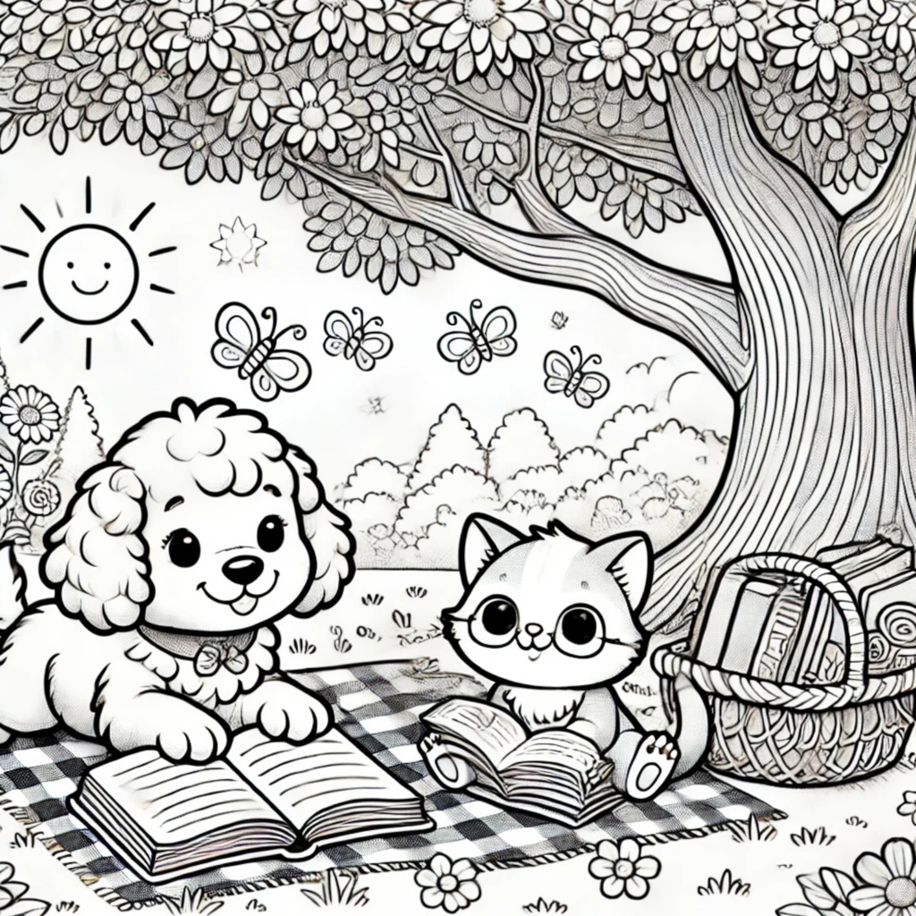 大人の塗り絵 ~猫と犬の夏休み~ Adult Coloring Book: Summer Vacation with Cats and Dogs