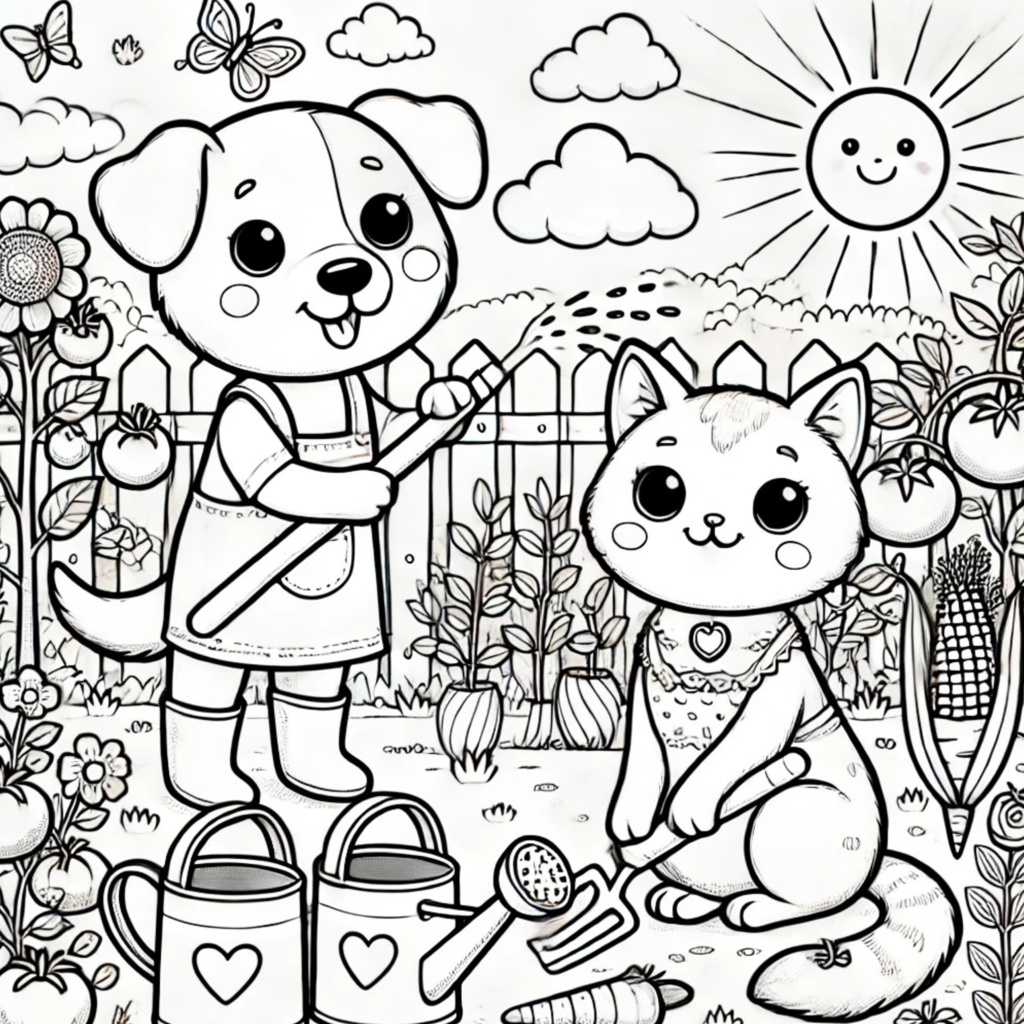 大人の塗り絵 ~猫と犬の夏休み~ Adult Coloring Book: Summer Vacation with Cats and Dogs