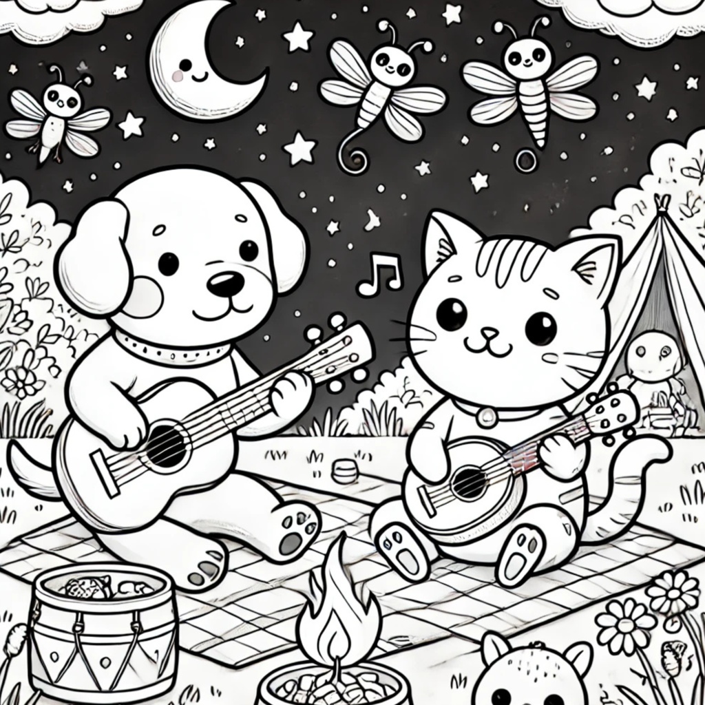 大人の塗り絵 ~猫と犬の夏休み~ Adult Coloring Book: Summer Vacation with Cats and Dogs