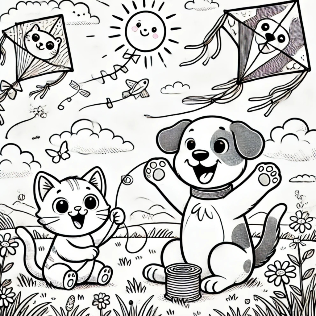 大人の塗り絵 ~猫と犬の夏休み~ Adult Coloring Book: Summer Vacation with Cats and Dogs