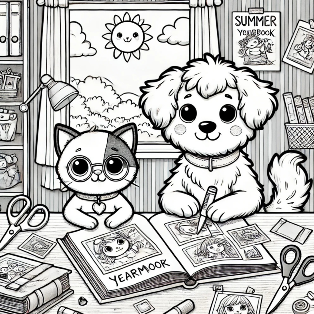 大人の塗り絵 ~猫と犬の夏休み~ Adult Coloring Book: Summer Vacation with Cats and Dogs