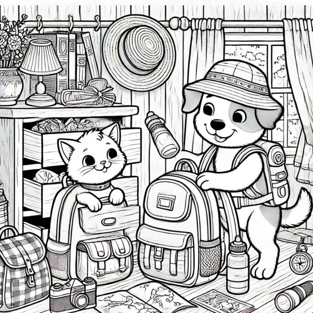 大人の塗り絵 ~猫と犬の夏休み~ Adult Coloring Book: Summer Vacation with Cats and Dogs
