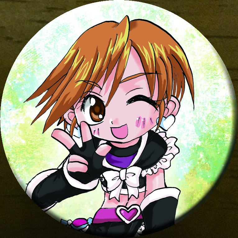 キュアブラックの缶バッチ