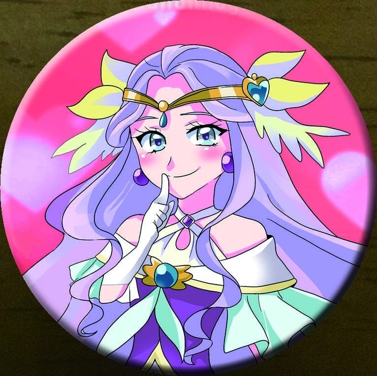 キュアアースの缶バッチ