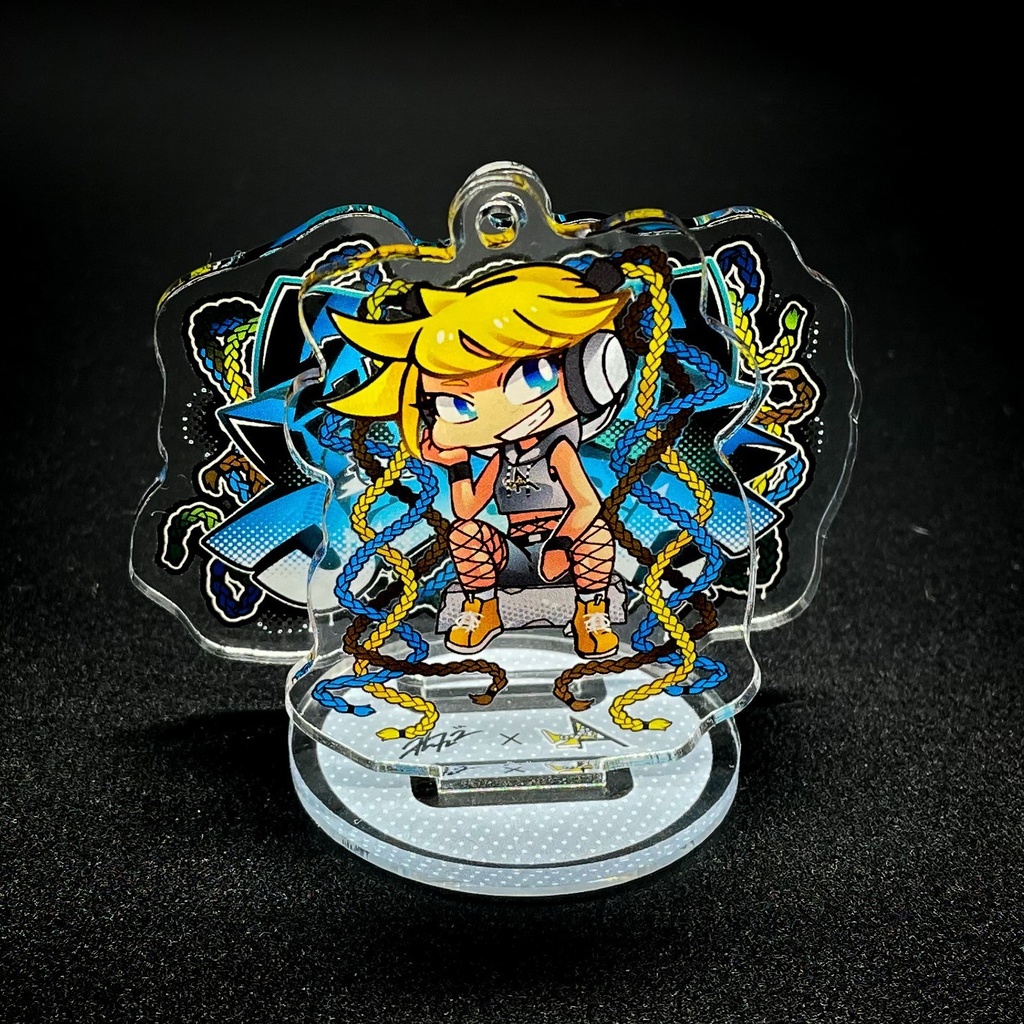 イエローアミコ × aたん2 コラボ 『編出しJäger』 アクリルキーチェーンにできるアクリルフィギュア