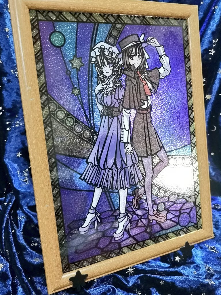 【Lサイズ】蓮子&メリーのステンドグラス【Light Travel Distance】