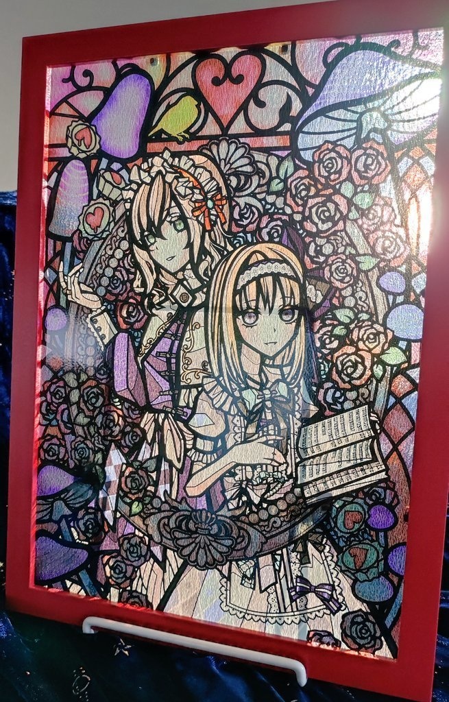 【Lサイズ】アリス&旧作アリスのステンドグラス【All in the Golden Afternoon】