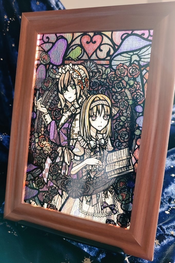 【Sサイズ】アリス&旧作アリスのステンドグラス【All in the Golden Afternoon】