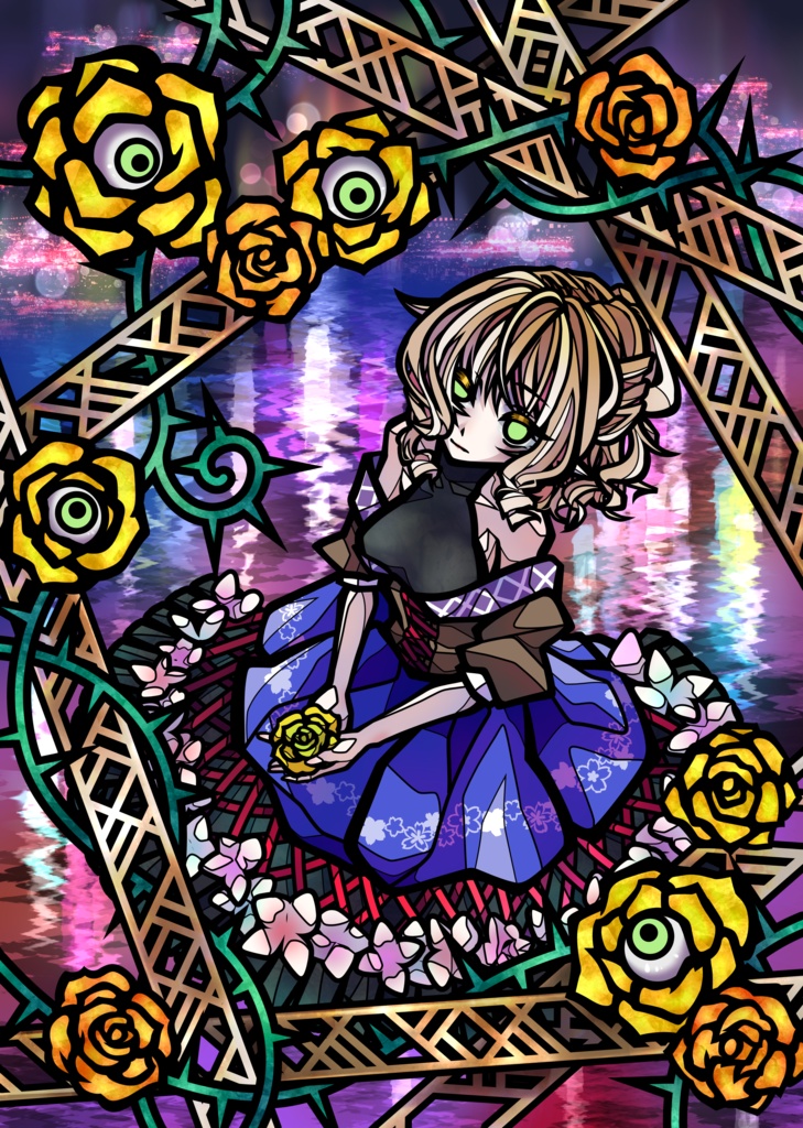 【蓄光仕様・Lサイズ】水橋パルスィのステンドグラス【妄執の檻】
