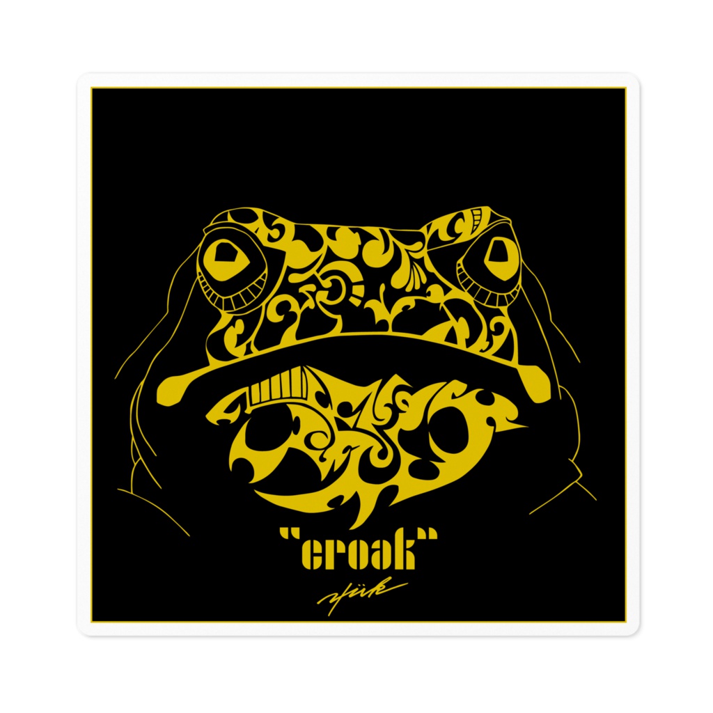 “croak” square of sticker