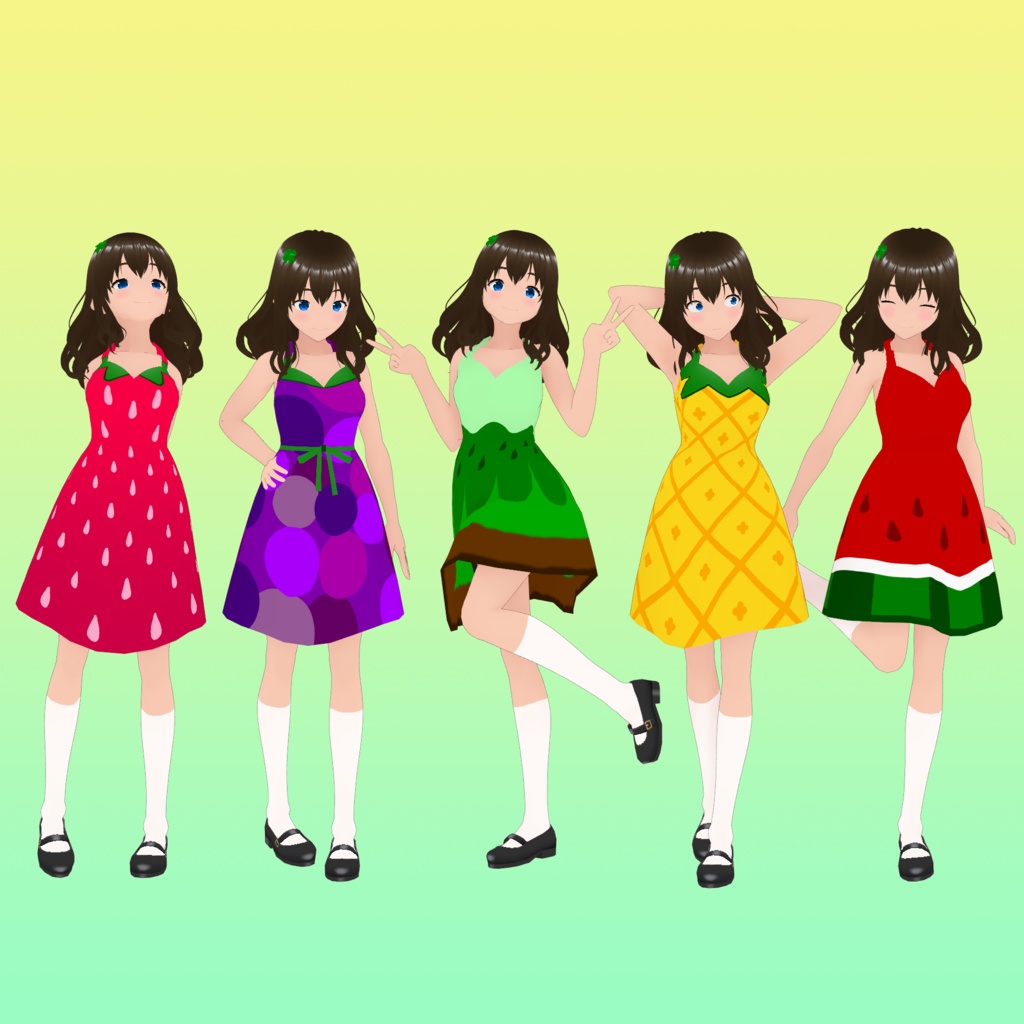 VRoid Animal Crossing Fruit Dresses