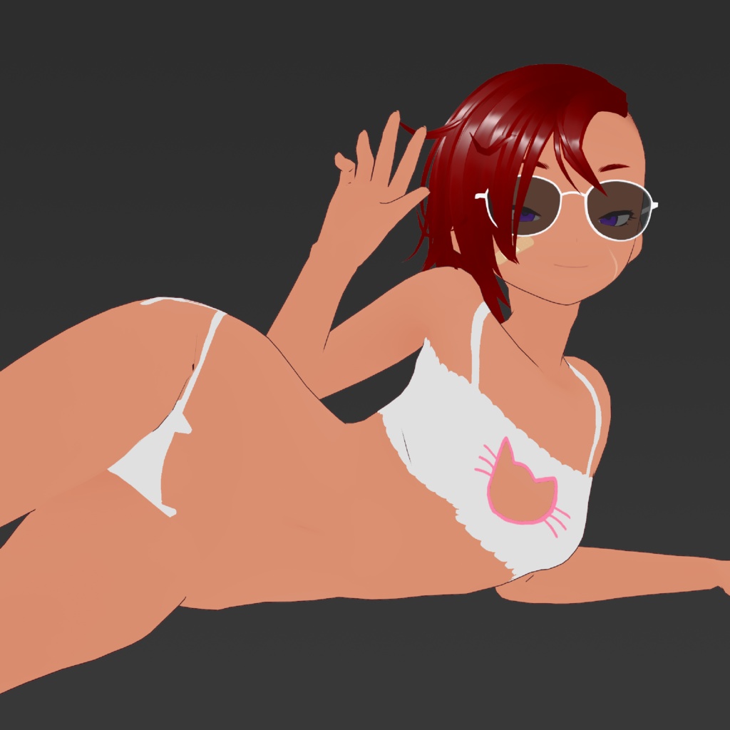 VRoid Catgirl Underwear (White with Color Variants)