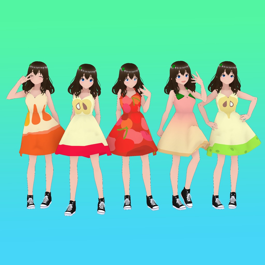 VRoid Animal Crossing Fruit Dresses 2