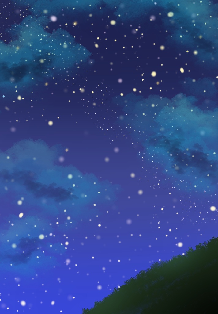 【無料素材】幻想的な星空｜流れ星あり・なし 2種セット