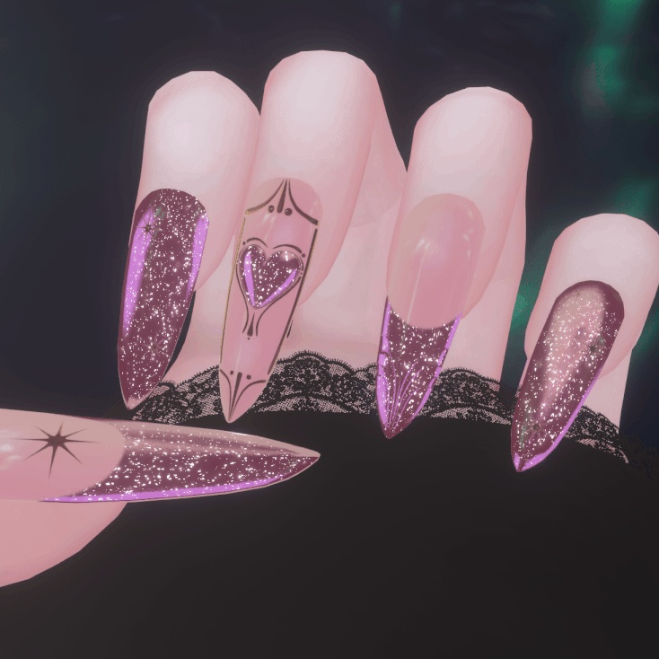 「ルンのキュートなハートネイル」 |  Lun's Cute Heart Nails