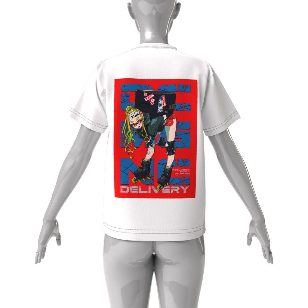 でこメガネちゃんデリバリーTシャツ