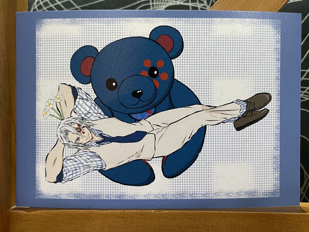 宇髄天元とクマ＊鬼滅の刃イラスト（ハガキサイズ＆A4サイズ）