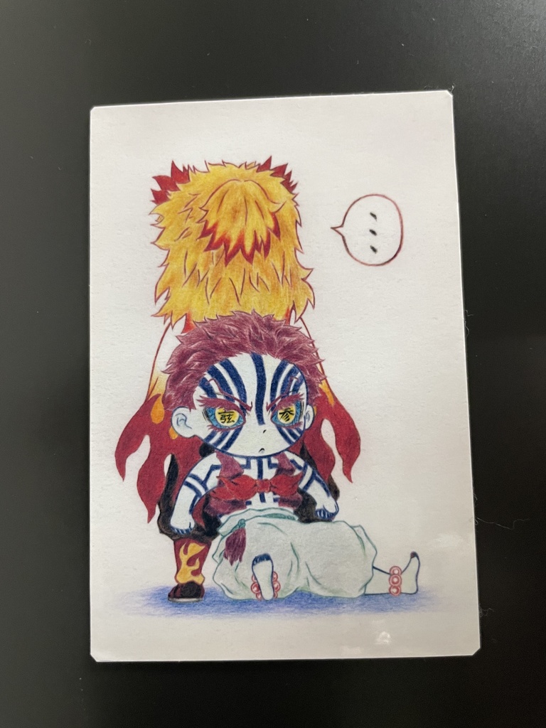 猗窩座と杏寿郎（マグネット＆ステッカーセット）＊鬼滅の刃イラスト