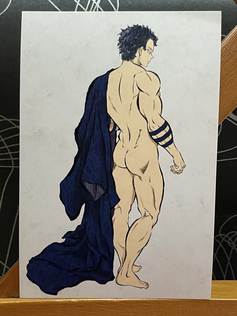 狛治の背中（浴衣あり）＊鬼滅の刃イラスト（ハガキサイズ＆A4サイズ）