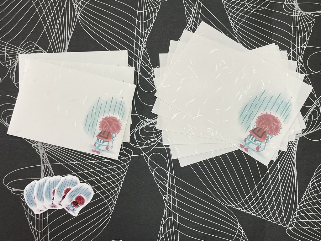 凹む猗窩座（レターセット）＊鬼滅の刃イラスト