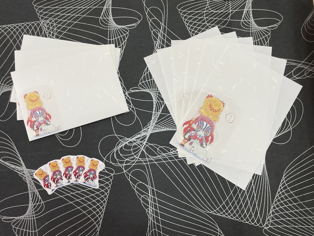 猗窩座と杏寿郎（レターセット）＊鬼滅の刃イラスト